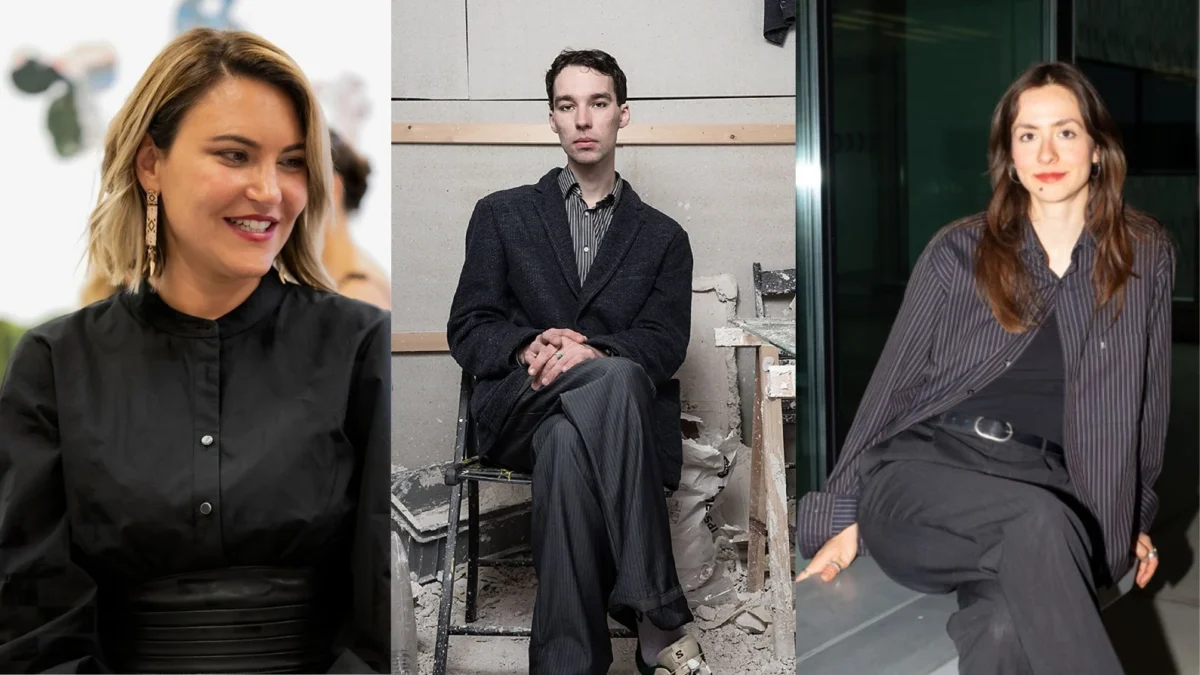 Nacoca Ko, Antoine Félix Bürcher and Monic Unser, artist and curators of Spinning in Fluid Dreams